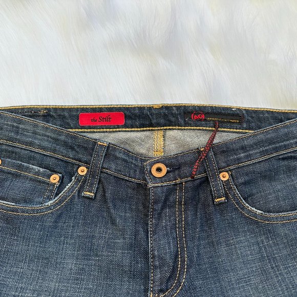 AG Adriano Goldschmied Jeans Stilt Slim Straight Cigarette Low Rise Boho Size 28 - Picture 2 of 8